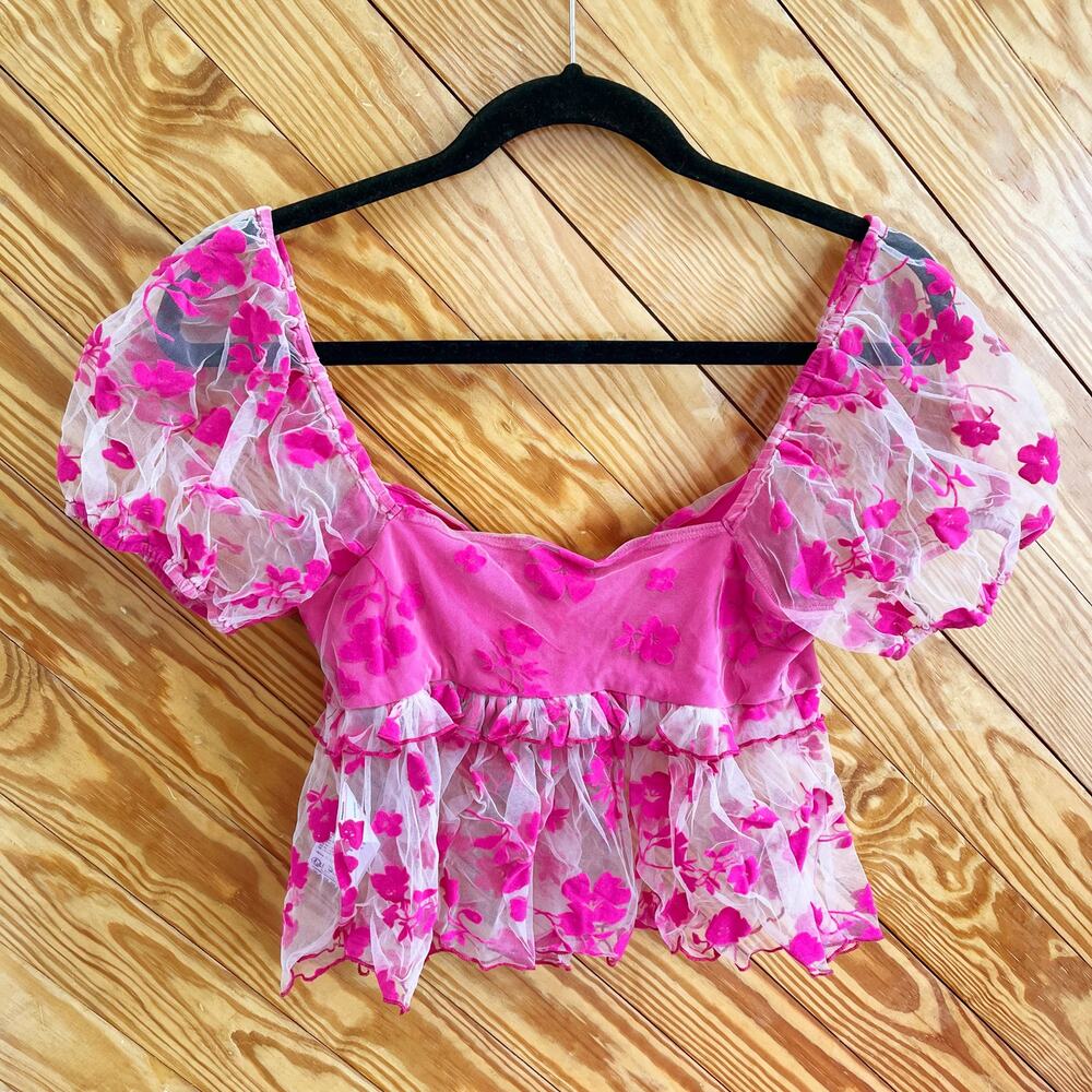 Kimchi Blue Urban Outfitters Claudia Floral Crop Blouse - Picture 5 of 7